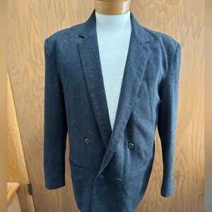 VTG Atomic Fleck Men’s Sport Coat Double-Breasted 40 42 Officer Gentleman Blazer